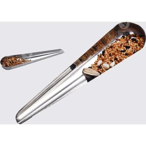 Bird Pointed Seed Dispenser Feeding Spoon Stainless Steel Parrot Feeder Supplies