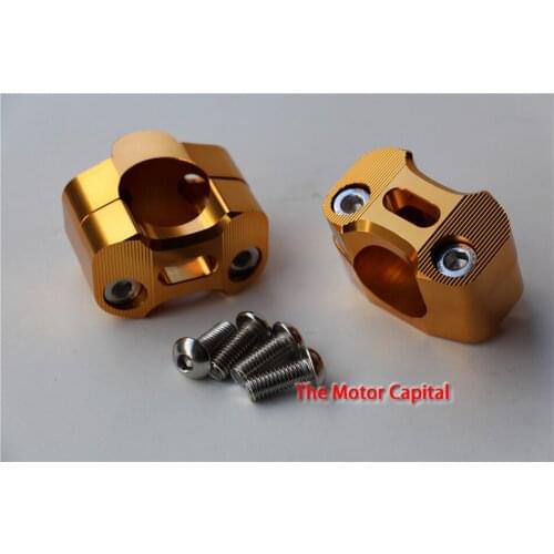 Silver CNC Pit Dirt Motorcycle 28mm Universal Aluminum Pivoting Handlebar Riser Bars Clamp Taper Mount Clamp Adaptor