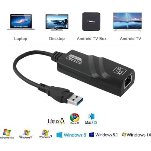 USB 3.0 to 10/100/1000 Mbps Gigabit RJ45 Ethernet LAN Network Adapter For PC Mac