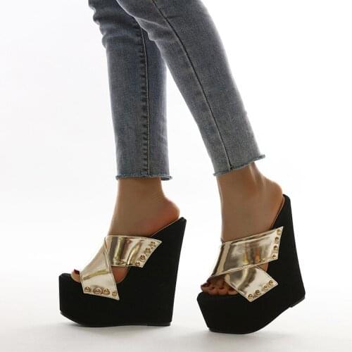 Ladies Summer Slides Mujer Buckle Flip Flops Plus Size 42 Women Sandals 2021 New Heels Woman Slippers Platform Wedges Shoes