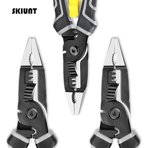 SKIUNT Wire Stripper 9 In 1 Crimping Pliers Cable Stripping Wire Cutter Multitool CR-V Crimper For Electrician Repair Hand Tools