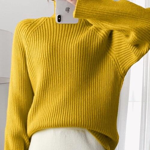 Urifens Autumn And Winter Turtleneck Long Sleeve Korean Sweater Women Casual Lazy Loose Oversized Pullover Female Jumper BT72U