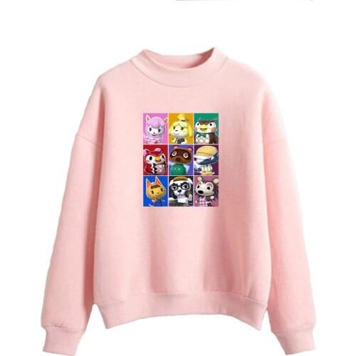 Game Animal Crossing Turtleneck Sweatshirts for Women Printed Kawaii Pullovers Costume Hoody Tops Unisex Harajuku Streetwear