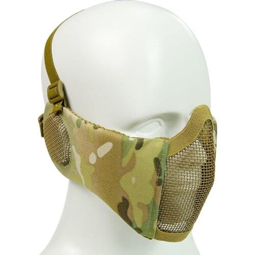 Tactical Airsoft Mask Cycling Steel Tactical Mask Half Lower Face Metal Steel The Field Elite Ear Protection Outdoor Net