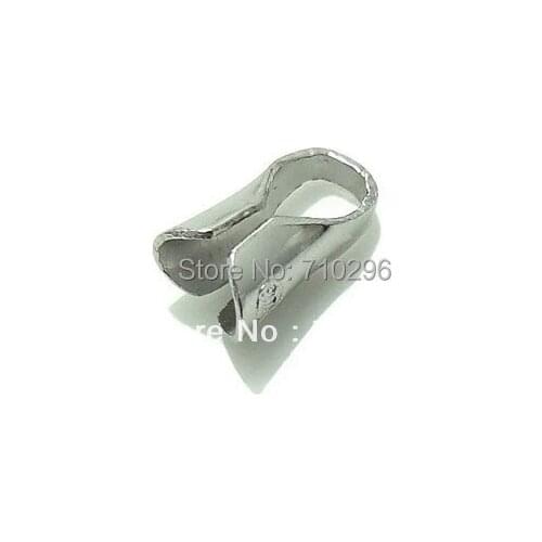 Solid 925 Silver findings 50 pcs/lot 925 silver leather clasp 2x3x6mm cord end w/ clasp