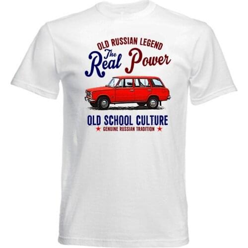Vintage Russian Lada Combi 1200 Car - New Cotton Summer Brand 100% Cotton Hip Hop Fitness Clothing Men Tops T Shirt