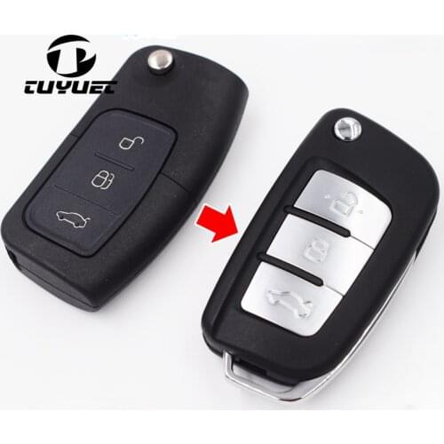 3 Buttons Modified Folding Flip Remote Key Shell for Ford Focus Mondeo Fiesta Ecosport Car Key Blanks