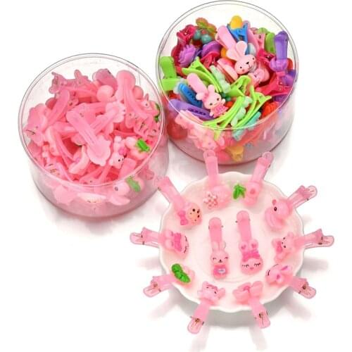 40Pcs/Lot Korean Style Women Hairclip Box Gift Duckbill Hairpin Side Snap Kids Hair Clips Flower Barrette Girls Hair Accessories