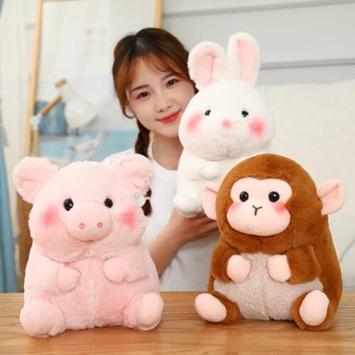 18/40cm Cartoon Anime Family Cow&Penguin&Elephant&Pig&Rabbit Plush Toys for Children Stuffed Doll Baby Appease Toys Xmas Gifts