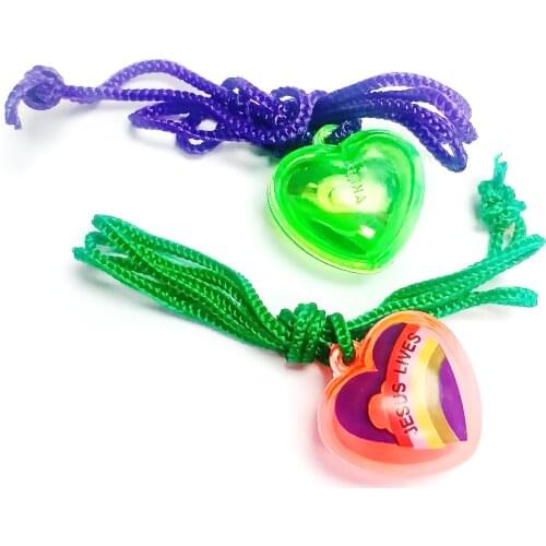 2 pc heart Shape with Necklace Vintage Charm Fashion Favour Pinata School Bag Party Favors Gift Novelty Birthday Prize