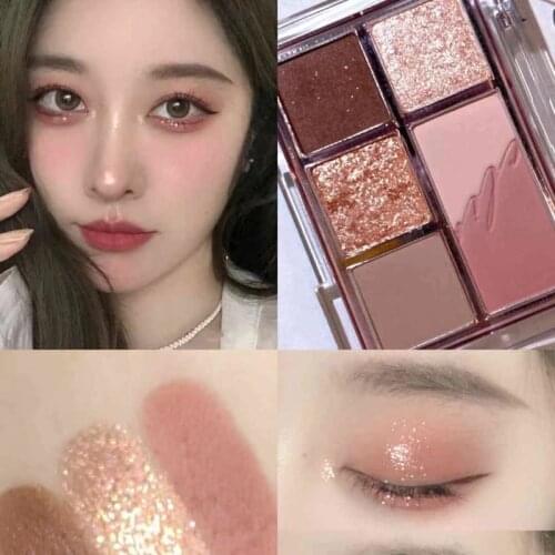 DIKALU Mini Six-color Eyeshadow Palette Frosted Texture Rich Color Waterproof Earth Color Eyeshadow Palette Eyes Makeup Tools