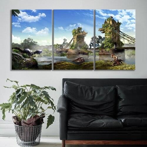 HD Fantasy Art Game Scene Landscape Wall Paintings Horizon Zero Dawn Video Games Art Frameless Paintings Canvas Art Wall Decor