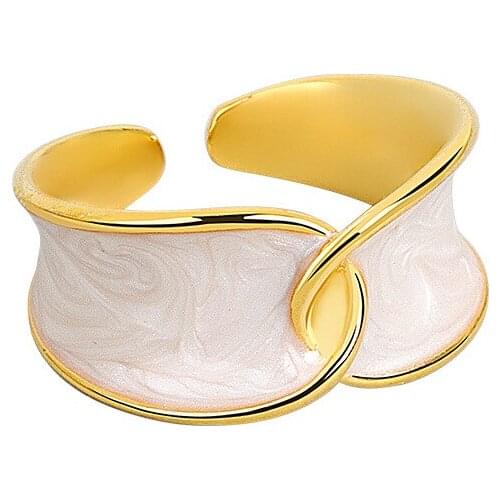 Occident Irregular Natural Shell Vintage Rings for Women S925 Silver Temperament Exaggeration Metal Ring Jewelry Gift