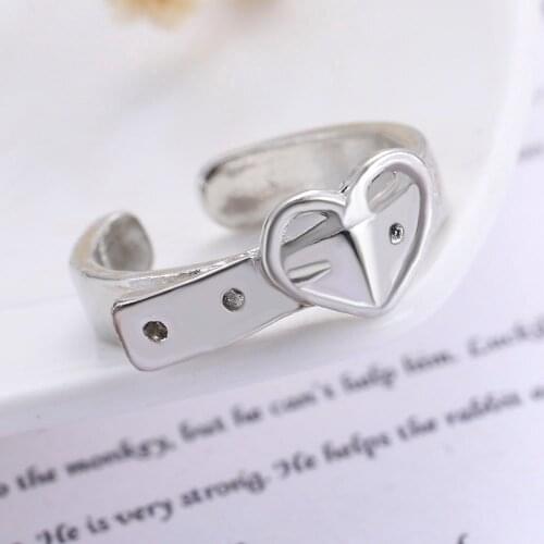 New Opening Adjustable Ring Love Belt Buckle Women Ring Fashion Wild Index Finger Ring Niche Design SenseParty Popular Jewelry
