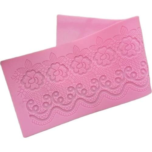 Beautiful Patisseries Silicone DIY Flower Lace Fondant Mold Mousse Brim Decor Sugarcraft Icing Mat Pad Pastry Baking Tool M041