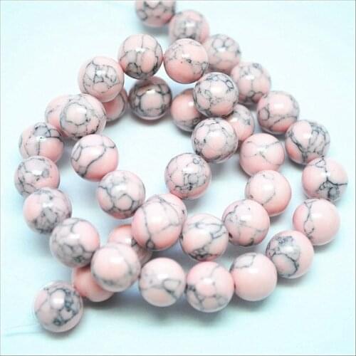 Black stone round ball string beads accessories 15.5 inches length 6mm 8mm 10mm 12mm top fashion DIY jewelry parts white stone