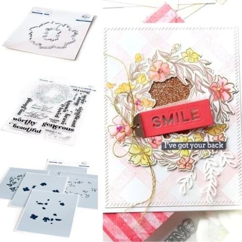 Wreath Letters Metal Cutting Dies Stamps Stencil Scrapbook Diary Decoration Stencil Embossing Template DIY Greeting Handmade