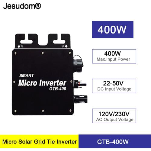 MPPT 400W Grid Micro Inverter With Communication WIFI Monitoring 120V 230V DC/AC Smart Micro Solar Converter 22-50V Waterproof