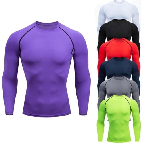 Men High Elastic Long Sleeve Sports Compression Shirts Clothes Male Fitness Gym Basketball Shirt Kit Workout Running Tights Pant