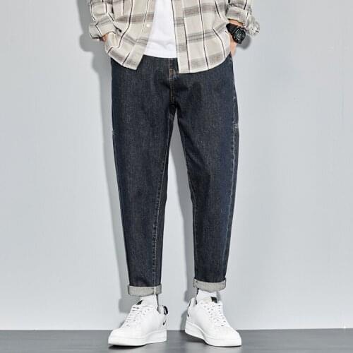 Mens Jeans Harem Pants Fashion Pockets Desinger Blue Loose Fit Baggy Pants Moto Jeans Men Streetwear Relaxed Tapered Jeans 42