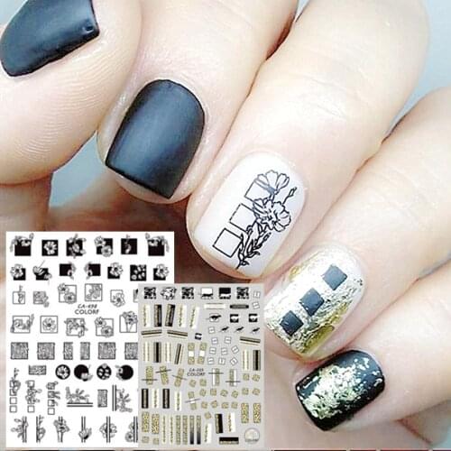 CA SERIES colorful flower CA-490-496-498 3d nail art stickers decal template diy nail tool decorations