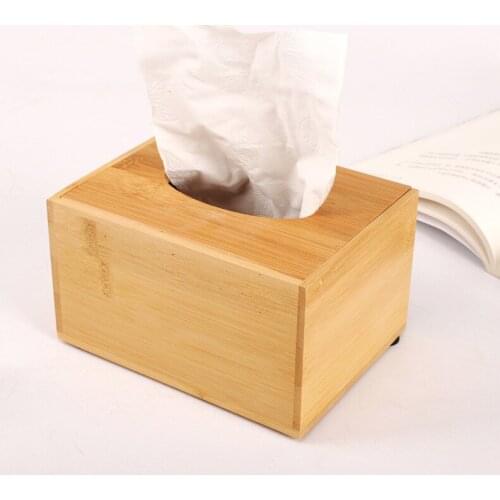 2021 New Japan Style Bamboo Removable Tissue Box with Lid Paper Storage Case Car Wood Napkins Holder Organizer Home Office Decor