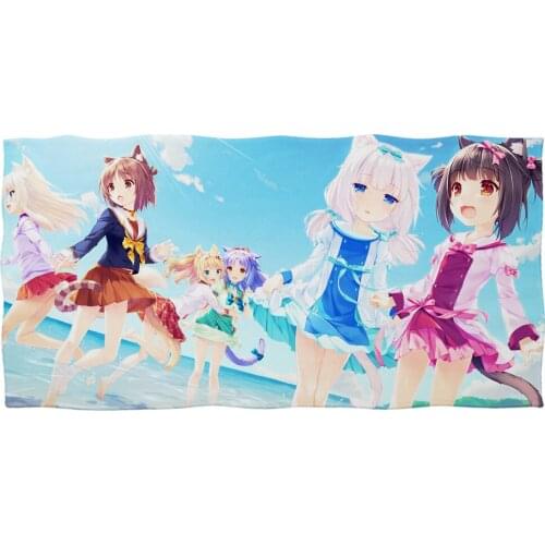 New Nekopara Print Beach Towel Microfiber Towel Quick Dry Swimming Towel Beach cushion Travel Towel Sand Free Beach Towels