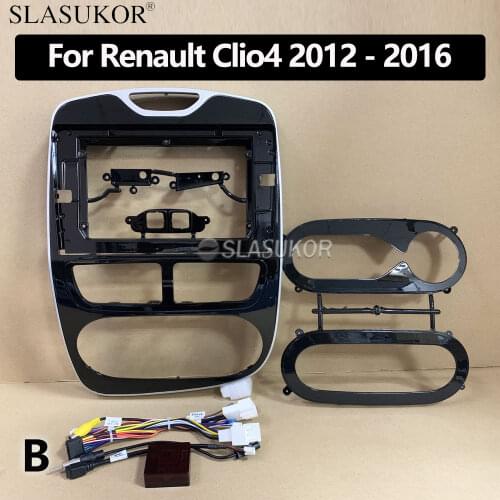 For Renault Clio4 2012 2013 2014 2015-2016 Fascias Car DVD Frame 9 Inch Player Dashboard Adaptor Refitting Facia Panel 12 Pin
