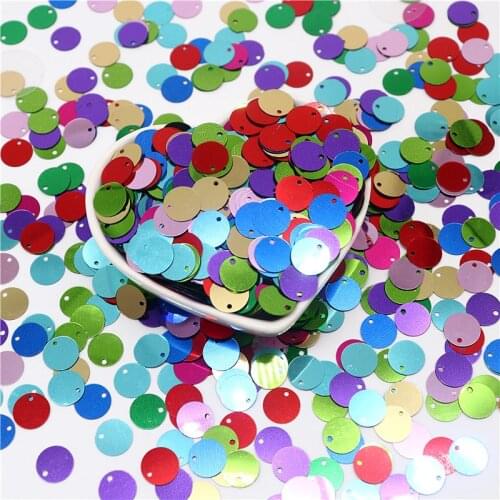 10mm Colorful Large Sequins With Side Hole PVC Flat Round Loose Sequin Paillettes Sewing Craft DIY Scrapbooking Pendant