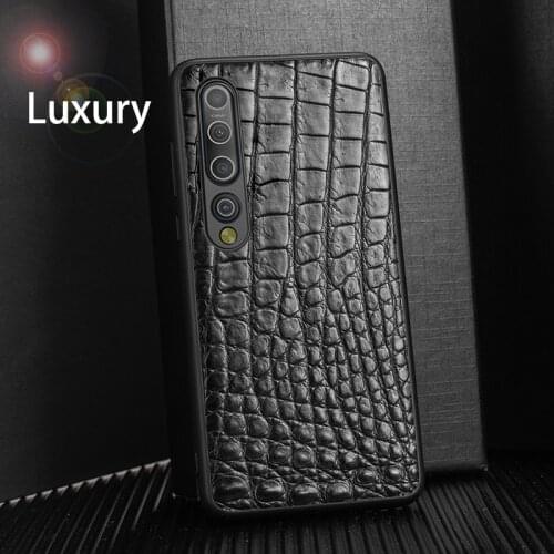 Suitable for Xiaomi 8 8se 9 9se 10 10pro note10 mobile phone case red rice note8 note8pro note9 note9pro natural crocodile leath