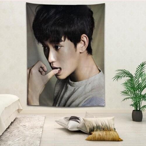 Custom Kim Soo Hyun printed Creative tapestry living room bedroom background wall fabric hanging painting small fresh
