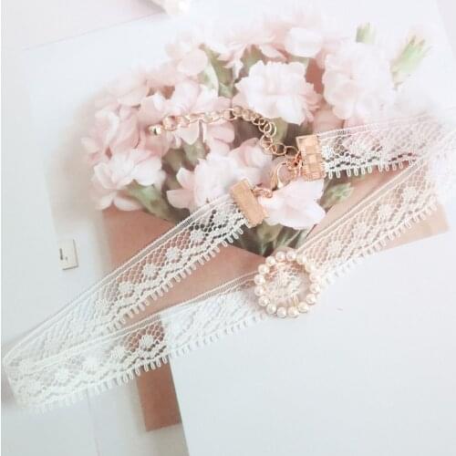 Romantic White Series Velvet Choker Necklace For Women Jewelry Girlfriend Bride Wedding Birthday Party Accessories 30cm long