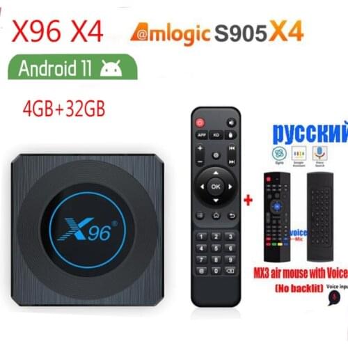 X96 X4 Amlogic S905X4 Smart TV Box Android 11 1000M 4G RAM 64G ROM Dual Wifi BT4.1 4K Youtube Media Player Set top box