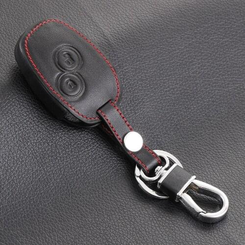 VCiiC Remote 2 Buttons Leather Car Key Bag Holder Case Cover For Renault Clio Dacia Logan Sandero Megane Modus Espace Kangoo