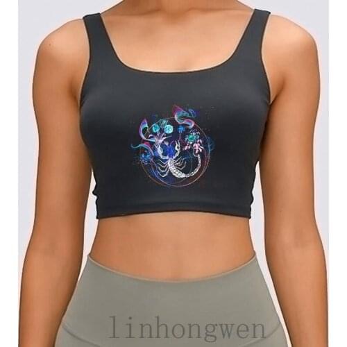 Customized Vintage Crop Top Acid Scorpion Crop Top Crazy O Neck Women Tank Top Clothing For New Fashion Weird