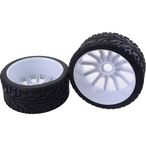 1/8 RC Car Rubber Tyres Wheels for Redcat HSP HPI Hobao 1/8 On-road Car 2PCS White