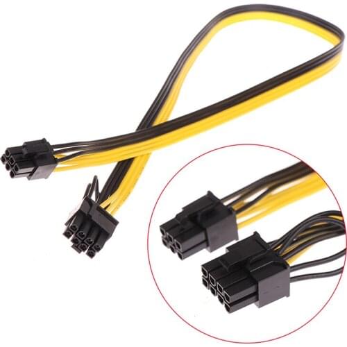 1pc 6 Pin PCI-e To 8 Pin (6+2) PCI-e (Male To Male) GPU Power Cable 60cm For Graphic Cards Mining HP Server Breakout Board