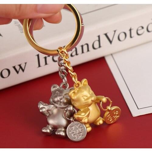 1 Pc Tiger Animal Keychain Pendants Small Ornaments Metal Men Car Key Chain Rings Hanging Keyring Gifts