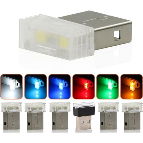 1pcs USB Mini LED Interior Car Atmosphere Lights Decorative Lights Red/Blue/White/Green/Crystal Blue/Orange