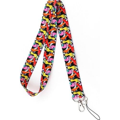 10pcs Colorful Palm Footprints Neck Strap Lanyards ID badge card holder keychain Mobile Phone Strap Gift Ribbon webbing necklace