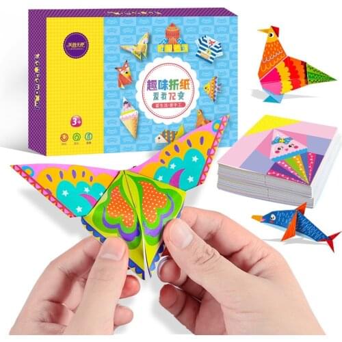 152Pcs/set DIY Educational Origami Paper Cutting Book Crafts Children Handmade Toys Kindergarten Fun Puzzle Baby Kids Toy Gifts