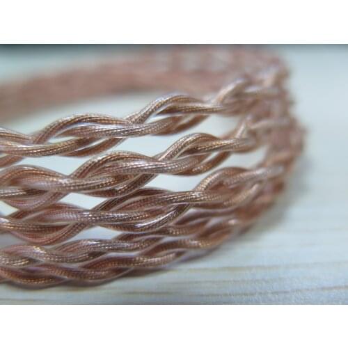 F72 4-Strand Braiding 6N OCC Copper Foil Wire and Silver-Plated Hybrid 21AWG High-Quality Upgrade Earphone Cable 3.5mm to 0.78mm