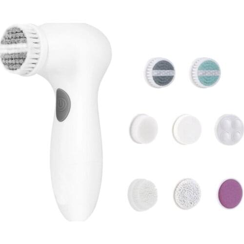 8 in 1 Face Cleansing Brush Deep Cleaning Pore Cleaner Face Massage Skin Care Waterproof Electric Facial Brush