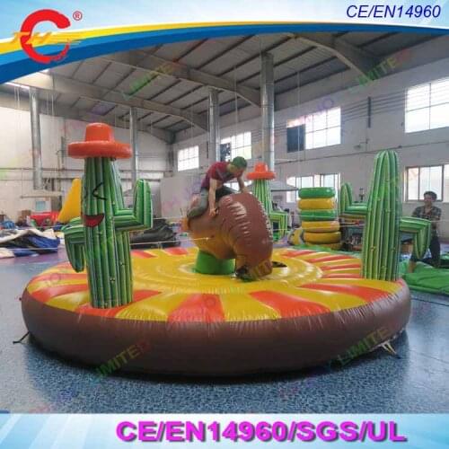 Free air shipping to door,5m diameter new design human inflatable bull ride riding sports,inflatable bull fighting games