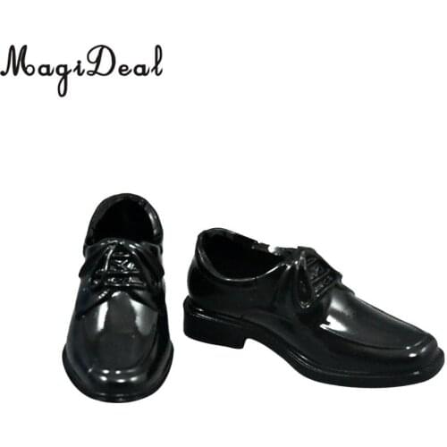 1Pair Black 1/6 Lace Up High Top Dress Shoes for 12 Inch Male Action Figure Body Dolls Daily Wear Acc 5cm