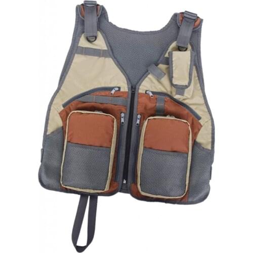 Breathable Multi-pockets Fishing Vest Adjustable for Men and Women, for Fly Bass Fishing and Outdoor Activities