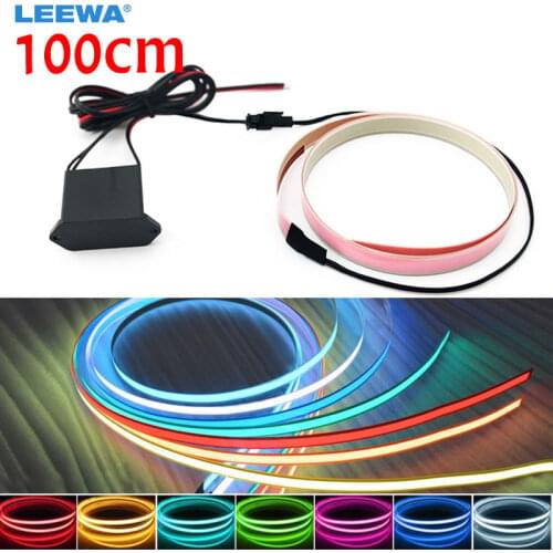FEELDO 30sets 100CM*14MM 1m Electroluminescent Tape EL Wire Cold Light Strip Car Ambient Light DC 12V 10 Colors #CA4468