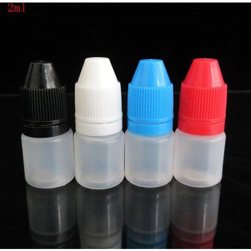 100pcs 2ml PE small Dropper Bottle,Sample Bottle for Eye Drops,Empty Bottle for Glue,Plastic Soft Squeeze Bottle with Tamper Cap