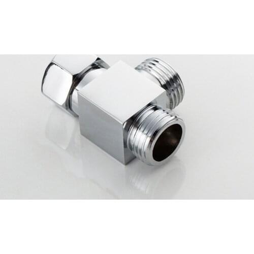 G1/2 Inch Brass T Adapter Shower Head Shunt Bathroom Three Way Tee Connector Valve For Toilet Bidet Shower Head Diverter Valve