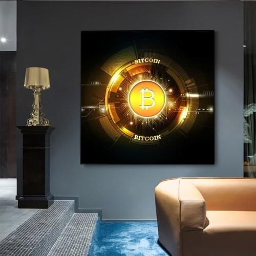 Bitcoin Canvas Painting Art Posters and Prints Bedroom Home Decoration Painting Posters HD Prints Wall Art Modular Living Room
